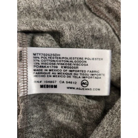 AG ADRIANO GOLDSCHMIED Women's T Shirt Size Medium Gray Crew Neck - Picture 4 of 6